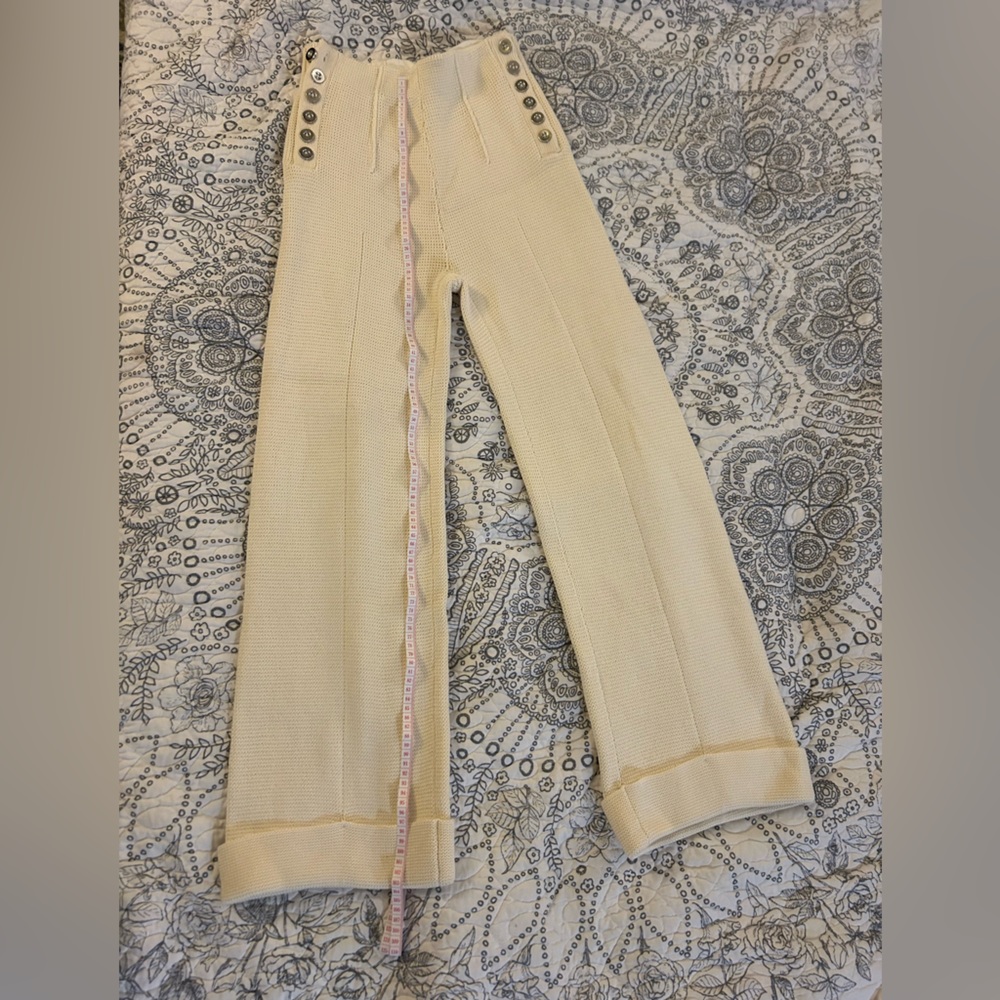 Cream knit Sailor Pants XS